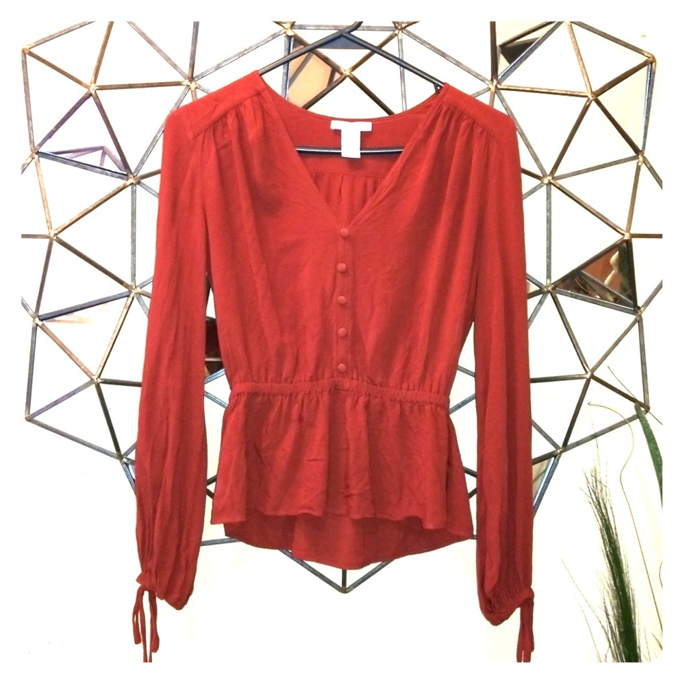 Size 2 H&M Maroon Blouse